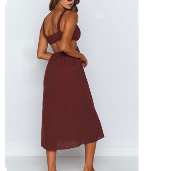 Chocolate Cut Out Midi Dress - Picture 2 of 4